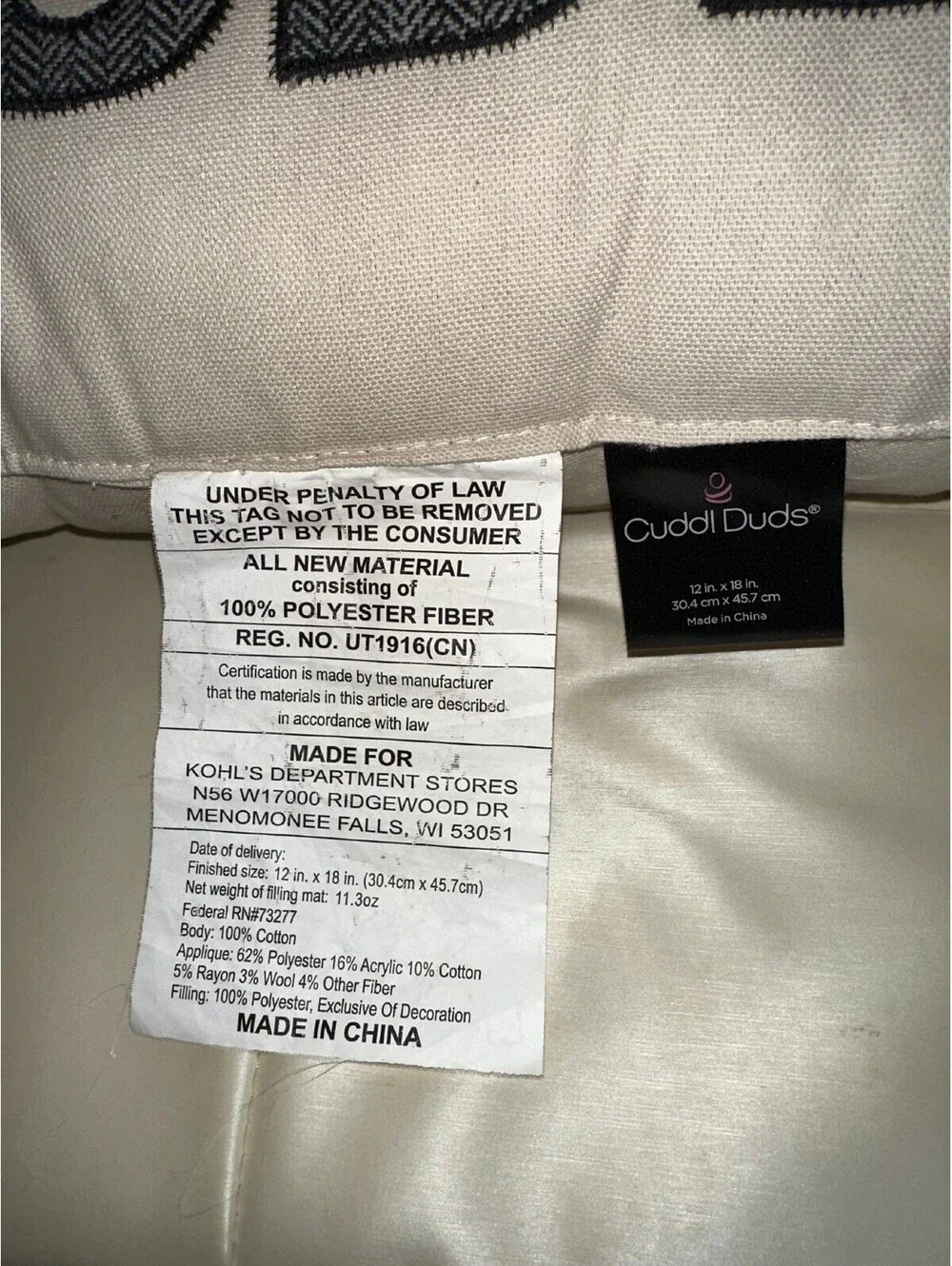 Cuddl Duds Rectangular Throw Pillow LET'S CUDDLE